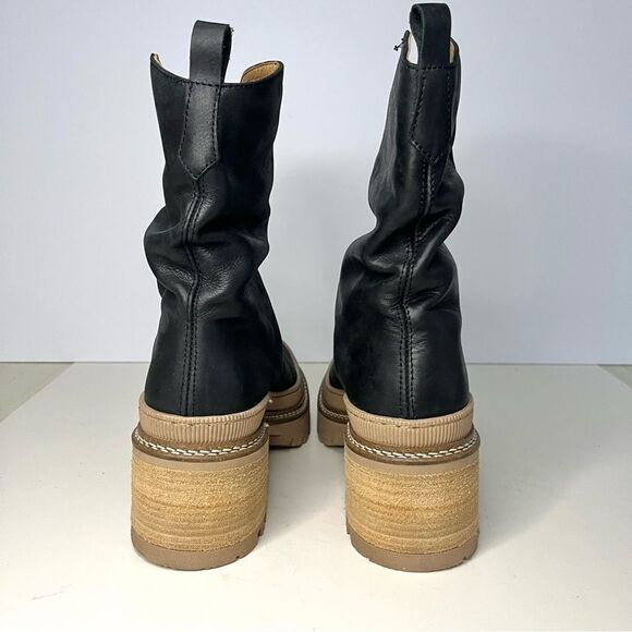 Free People Mel Leather Slouch Boot in Black  Size 7.5 NIB - Picture 10 of 15